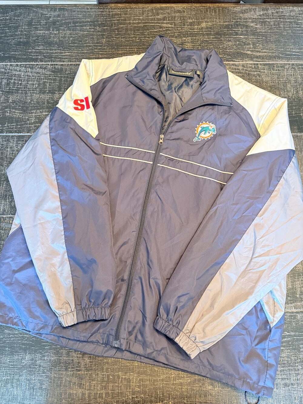 Dunbrooke Miami Dolphins Windbreaker Jacket Size XL Full Zip Sports Illustrated